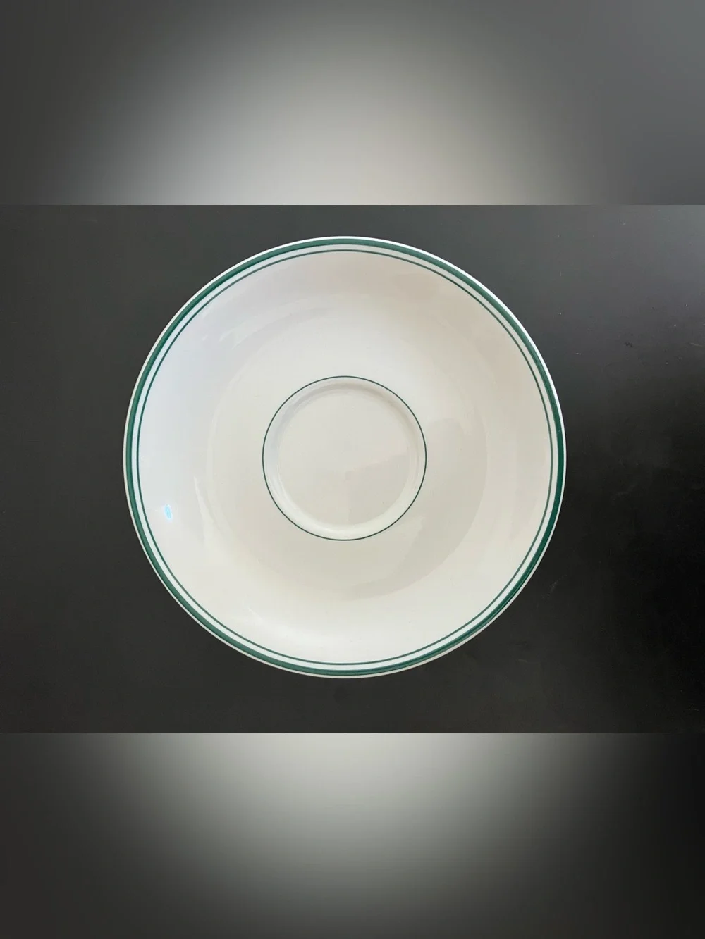 Ralph Lauren Ralph’s Coffee White 6 inch Saucer with Green Rim